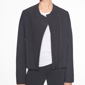 Athleta Stellar Double Zip Jacket Black Packable Blazer Size Large